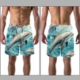thumbnail image 3 of luoweisi Men's Beach Shorts Quick Dry Swim Trunks with Mesh Lining Dolphin L, 3 of 5