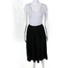 Pre-owned|Michael Kors Womens Pleated Silk A-Line Midi Skirt Black Size 4