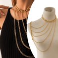 thumbnail image 3 of relayinert Body Chain Multi layers One Shoulder A Jewellery Tassels Necklaces Golden 1Set, 3 of 6