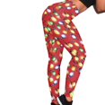 thumbnail image 5 of Jeiento Xmas Yoga Pants for Women Full Length High Waist Leggings Christmas Lights Athletic Workout Joggers Tummy Control Yoga Pants for Gym Shopping Running Sports, Red, Size M, 5 of 8