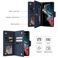thumbnail image 2 of Dteck Case for Samsung Galaxy A25 5G,Magnetic Premium PU Leather Wallet Card Slots Case Zipper Flip Folio with Wrist Strap Kickstand Protective Cover for Galaxy A25,Blue, 2 of 8