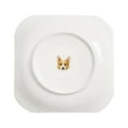 thumbnail image 3 of Pet Portrait White Porcelain Square Plate - I Love Corgis, 3 of 7