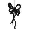 thumbnail image 4 of Northlight Set of 4 Black Glitter Bowtie Christmas Ornaments 6", 4 of 6
