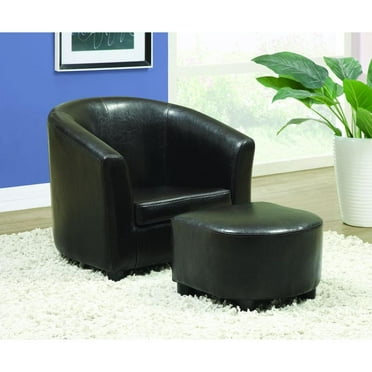 Kids Faux Leather Accent Chair With Rolled Arms Brown Com Kids Faux Leather Accent Chair With, Child Brown Leather Chair