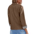 thumbnail image 2 of Vedolay Women Tops Womens Casual Open Front Long Sleeve Work Office Lapel Button Blazer Jackets,Brown XXL, 2 of 5