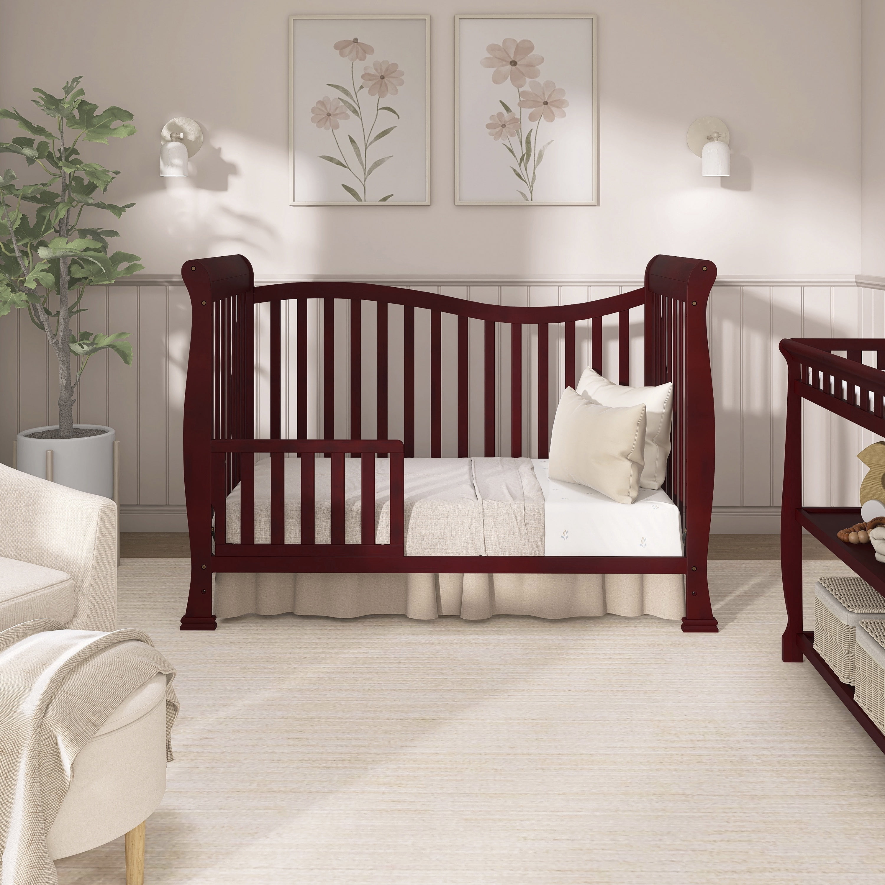 Dream On Me Violet 7-in-1 Convertible Crib Cherry