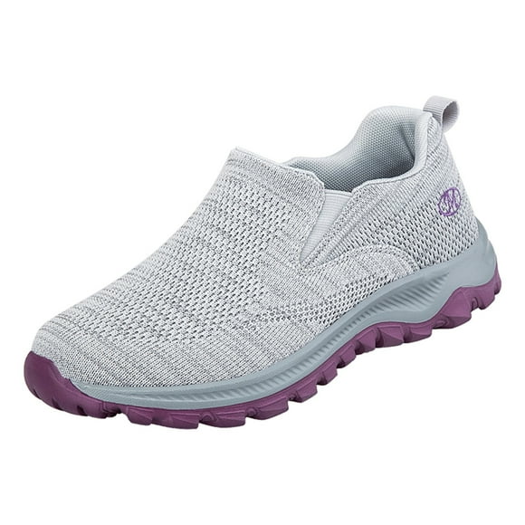 WEAIXIMIUNG Leather Sneakers for Women foreign Trade New Flying Weaving Mesh Breathable Women's and Men's Shoes Round Head Low Top Soft Bottom Breathable Sneakers
