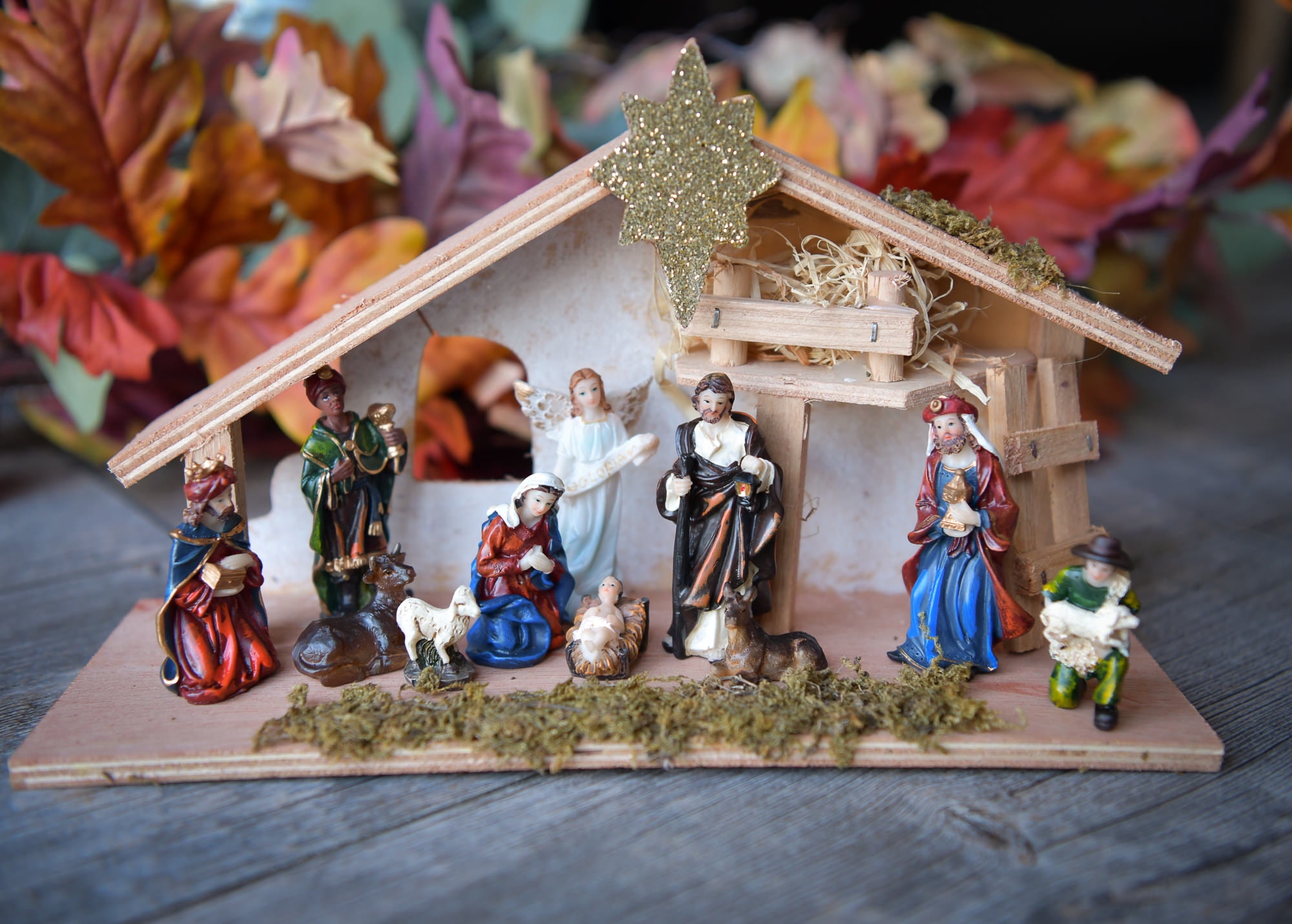 Christmas Nativity Set Scene Figures Polyresin Figurines Baby Jesus-12 PIEC...