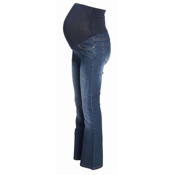 Time Two Flare Leg Five Pocket Over Belly Maternity Denim Jeans