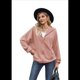 thumbnail image 3 of Sudadera con Capucha y Cremallera de Larga, Color Rosa, Talla XXL, 3 of 10