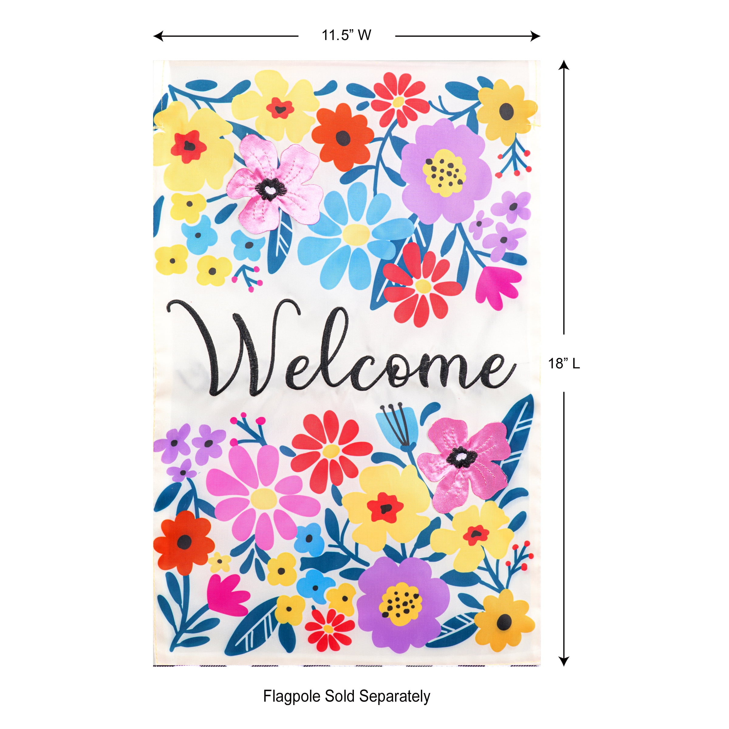 Meadow Creek 11.5" x 18" Spring Floral Welcome Outdoor Yard Flag
