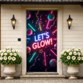 thumbnail image 4 of LUUFILx Let's Glow Neon Party Banner Background Backdrop Decorations Rainbow Light Birthday Party Supplies Photography Props Event Decor, 4 of 8