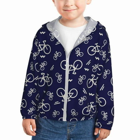 

Goofa Bicycle1 Printed Kids Zip-Up Hoodie Girls Boys UPF50+ Sun Protection Jacket Hooded Cooling Shirt-3 Years
