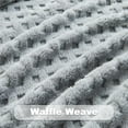 thumbnail image 3 of Super Soft Twin Blanket Grey Premium Silky Flannel Fleece 3D Waffle Checkered Lightweight Bed Blanket All Season Use (Light Grey, Twin(60"x80")), 3 of 7