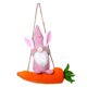 thumbnail image 2 of Adorno colgante de zanahoria de conejo de Pascua • Decoración de muñeca sin cara • Fibra de poliéster suave • Decoración colgante para fiestas de Pascua al aire libre • 1 pieza, 2 of 9