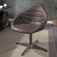 Acme Brancaster Chair - Retro Brown Top Grain Leather With Aluminum Frame