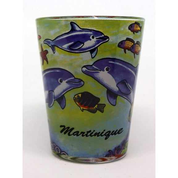 Martinique Dolphins In-and-Out Shot Glass