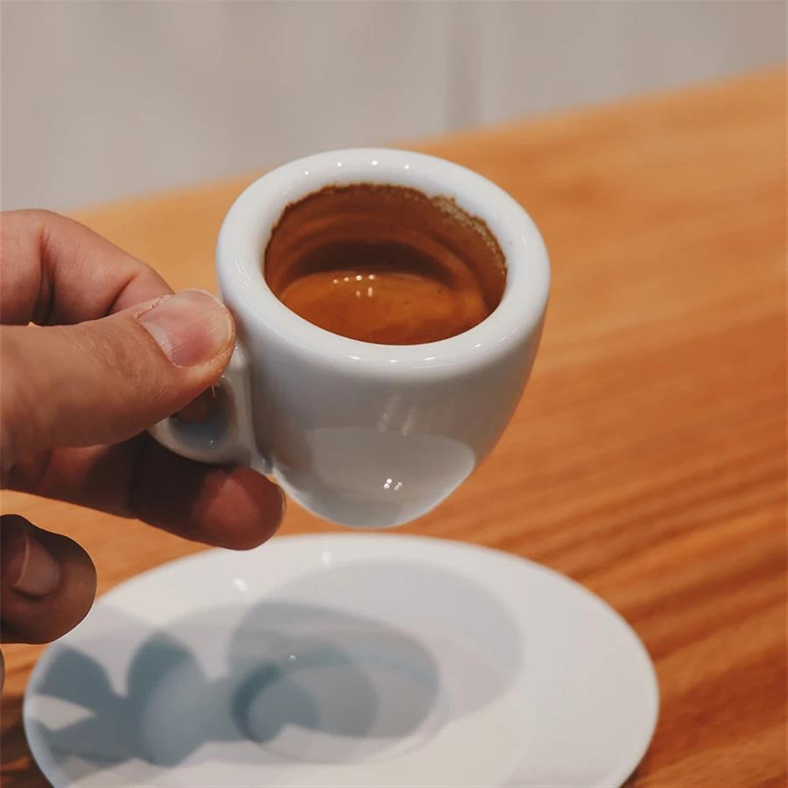 Glass 9mm Thick Ceramics Cafe Espresso Mug Coffee Cup Saucer Sets Professional Competition Level