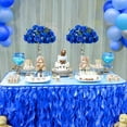 thumbnail image 3 of Blosmon Artificial Flower Kissing Balls for Wedding Table Centerpieces 2Pcs 14.2 Large Royal Blue Fake Roses Hydrangea Flower Arrangement, 3 of 7