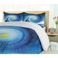 thumbnail image 5 of Ambesonne Abstract Duvet Cover Sets, Surfer Wavy Sun, 2-King, Blue White and Yellow, 5 of 7