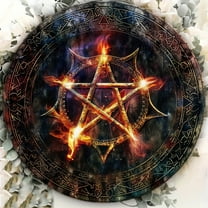 HELLOYOUNG Vintage Pentagram Aluminum Sign - 8x8 Inch Celestial Themed Metal Wall Art for Home Restaurant Cafe Garage Indoor/Outdoor Decor