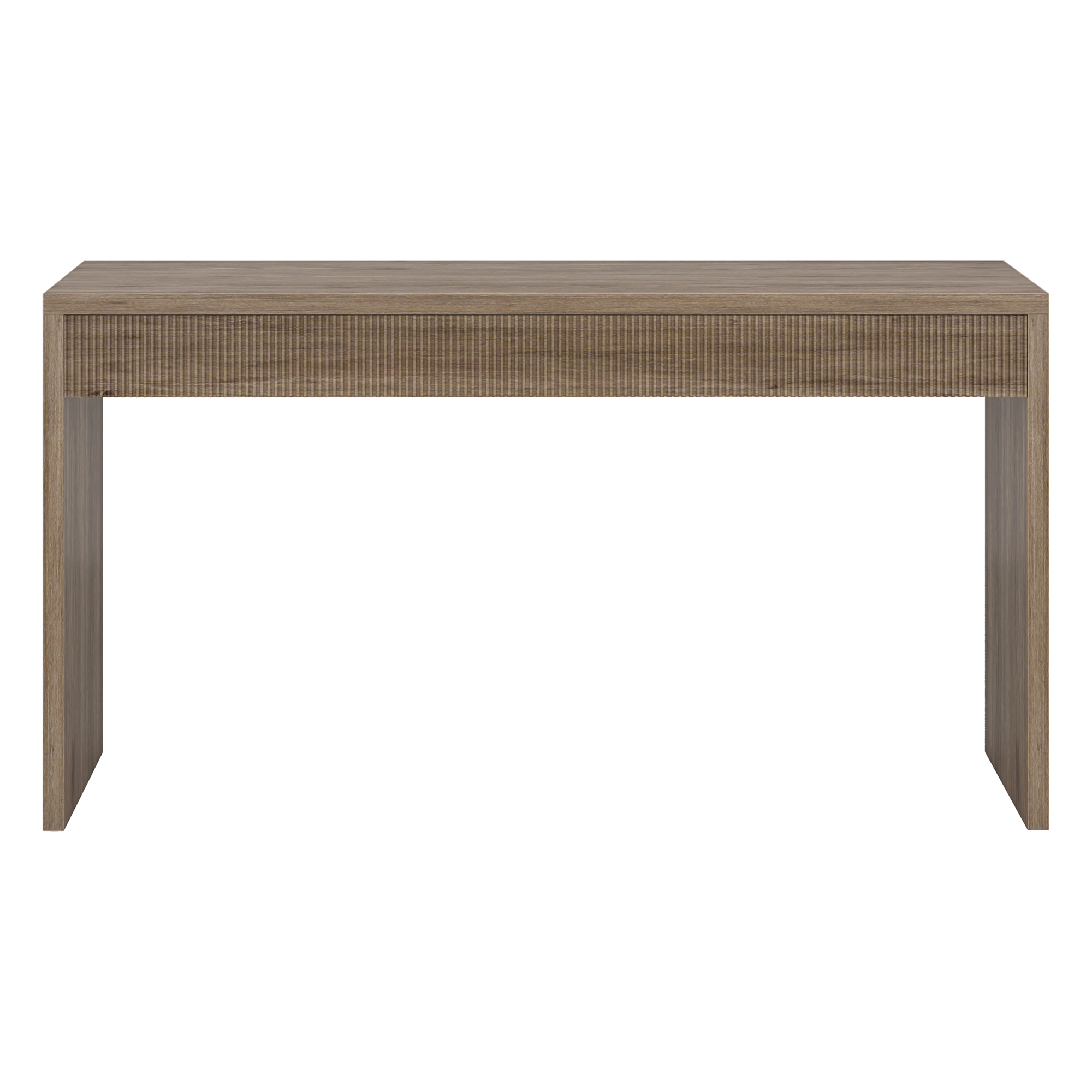 Lawrence 55" Wide Rectangular Console Table in Antiqued Gray Oak