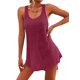 thumbnail image 2 of Trajes de Baño para Mujer, Vestidos de Playa Básicos, Sin Mangas, con Cuello en U, para Playa Vino Tinto S, 2 of 9
