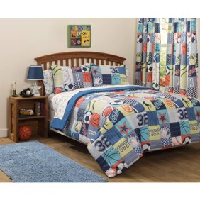 Mainstays Kids Sports Patch Bed In A Bag Coordinating Bedding Set