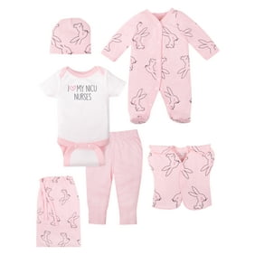 Little Star Organic Preemie Baby Girl Newborn Essentials Clothes, 5pc