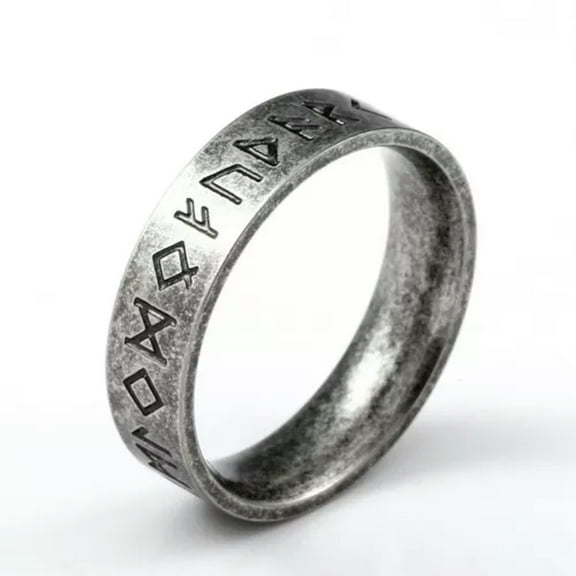 HOOUN Vintage Retro Viking Couple Wedding Band Men Women Titanium Viking Runes Ring-7-6mm