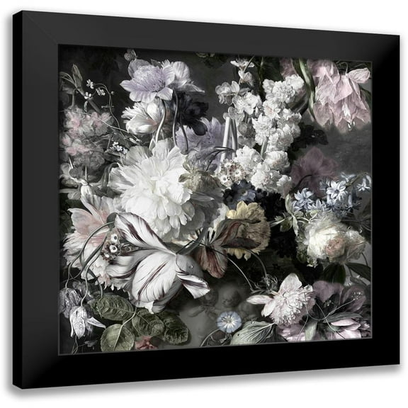 McQueen, Angela 12x12 Black Modern Framed Museum Art Print Titled - Glorious Bouquet IV