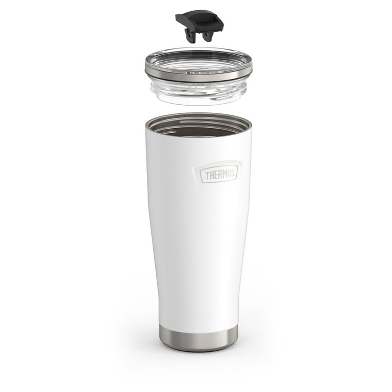Thermos Stainless Steel Tumbler, w/ Slide Lock Lid, White, 18 oz