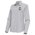 thumbnail image 2 of Women's Antigua Gray Boston Celtics Porter Woven Long Sleeve Button-Up Shirt, 2 of 3