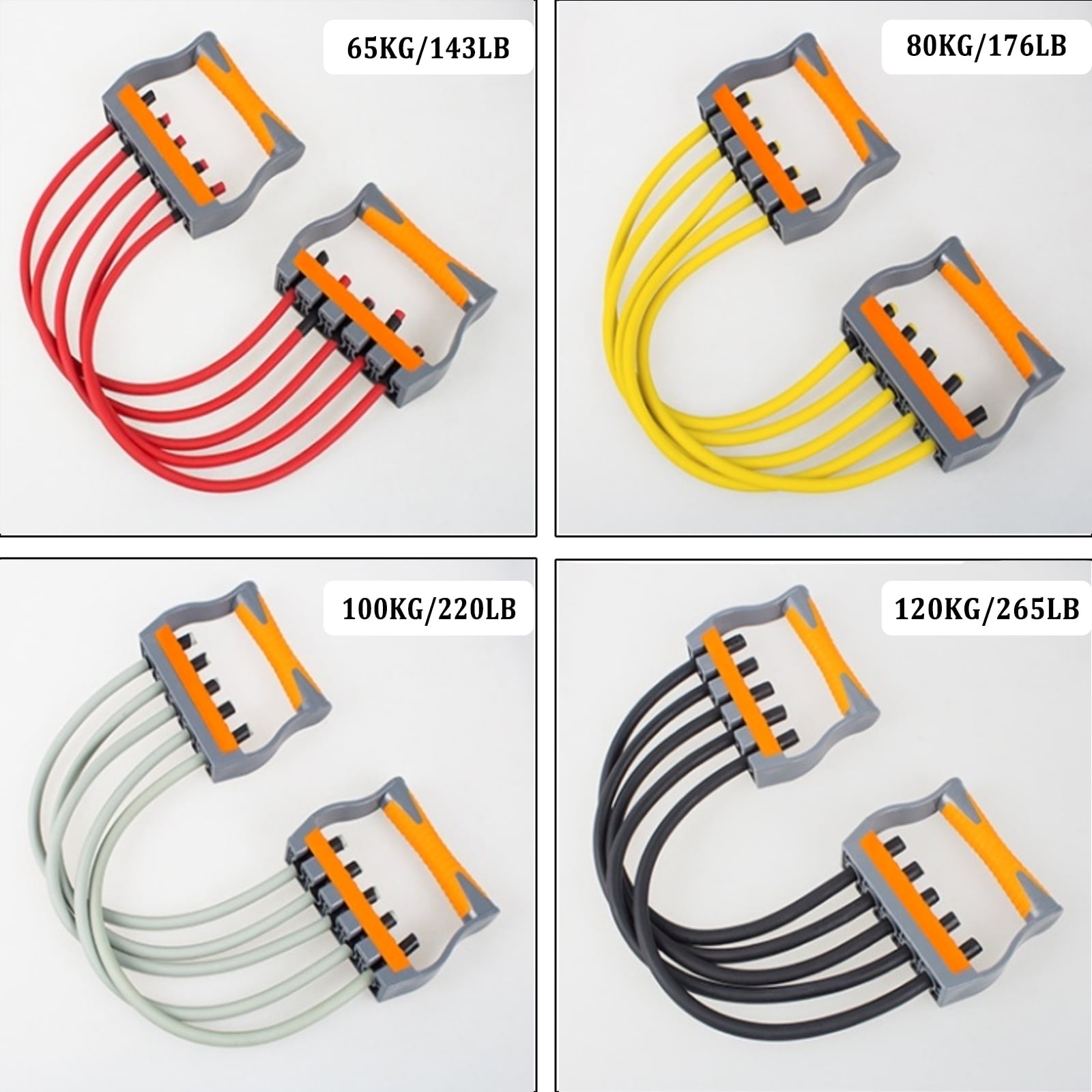 Ueasy Chest Expander Puller Fitness Resistance Bands Adjustable Pull Strength Muscle Exerciser with 5 Tubes for Home Fitness Muscle Training