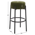 thumbnail image 3 of SAFAVIEH Couture Paisleigh Round Backless Bar Stool, Forest Green/Black, 3 of 10
