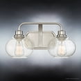 thumbnail image 3 of Luxury Utilitarian Indoor Bath Fixture, 8.25''H x 17.50''W, with Coastal Style Elements, Nautical Design, Brushed Nickel Finish and Clear Seeded Glass, UQL3401, 3 of 6
