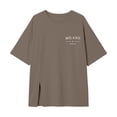 thumbnail image 4 of YM Girls T-Shirts Brown for 11-12 Years,Girls Split Short Sleeve T Shirt Round Neck Casual Tee Top for Kids Comfortable Soft Daily Wear, 4 of 4