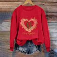thumbnail image 4 of Uootdi Crew Neck Love Heart Printed Graphic Sweatshirt for Women Valentine's Day Tunic Tops Casual Holiday Long Sleeve Graphic Tee Tops Gift, 4 of 6
