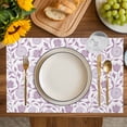 thumbnail image 4 of Purple Flowers Placemats Set of 12, Vintage Country Plants Floral Herbs Placemats for Dining Table, Place Mats for Kitchen Tabletop, Waterproof Wipeable Dining Table Mats Set, 4 of 9