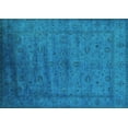 thumbnail image 1 of Ahgly Company Machine Washable Indoor Rectangle Oriental Turquoise Blue Industrial Area Rugs, 5' x 7', 1 of 4