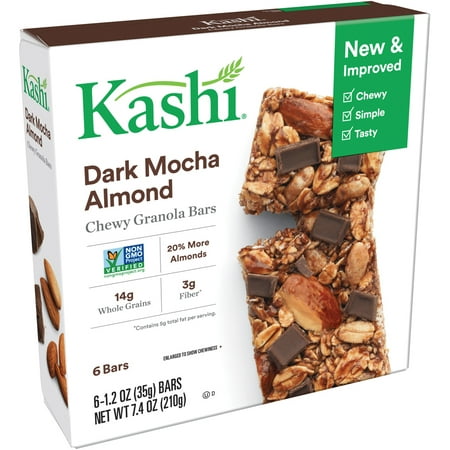 (2 Pack) Kashi Dark Mocha Almond Chewy Granola Bars, 1.2 oz, 6