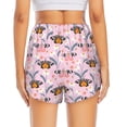 thumbnail image 4 of Uemuo Pink Butterfly Daisy Pattern Women's Athletic Shorts High Waisted Running Shorts with Liner Pockets Gym Elastic Workout Shorts-X-Large, 4 of 9