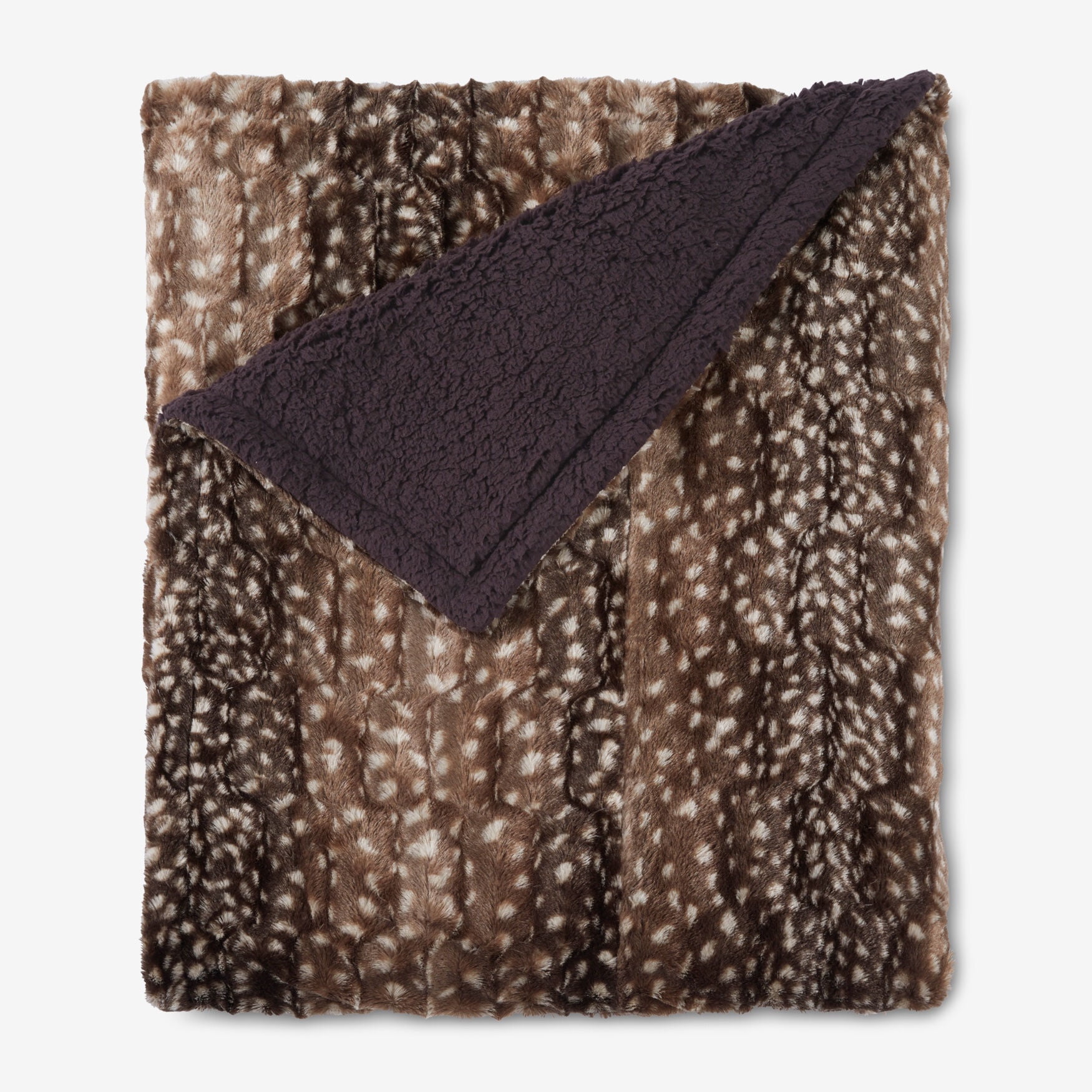 Brylanehome Faux Fur Animal Print Blanket Full/Queen, Deer Print