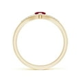 thumbnail image 2 of Angara Natural Ruby Heart Ring with Diamond for Women in 14K Yellow Gold (Size-4mm) – July Birthstone Jewelry | Solitaire Ruby Ring (Ring Size - 8), 2 of 9