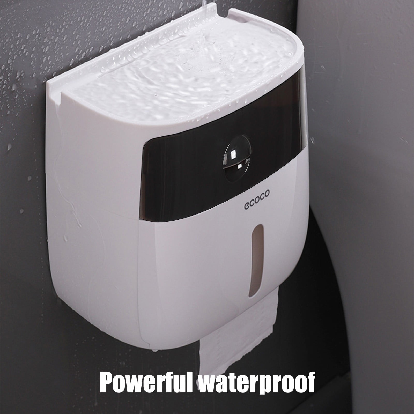 Kezqiaxn Toilet Paper Holder With Shelf Wall-Mounted Smart Sensor Tissue Box- Sensor Automatic Paper Dispensing Machine- Punch- Paper Box for Household and Commercial Bathrooms- Transparent Viewin