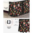 thumbnail image 3 of Watercolor Flowers Wrap Around Bed Skirts for King Bed 16" Drop, Bed Skirt with Adjustable Elastic Belt Dust Ruffle Bed Valance for Bedroom Hotel Luxury Farmhouse Floral Vintage Black Bed Frame Cover, 3 of 7