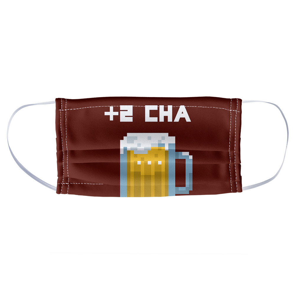 8-Bit Pixel Retro Beer Buff Game 1-Ply Reusable Face Mask Covering ...