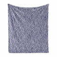 thumbnail image 1 of Abstract Soft Flannel Fleece Blanket, Geometric Rectangles Hand Drawn Like Australian Aboriginal Ethnic Art Deco, Cozy Plush for Indoor and Outdoor Use, 70" x 90", Indigo and White, by Ambesonne, 1 of 6