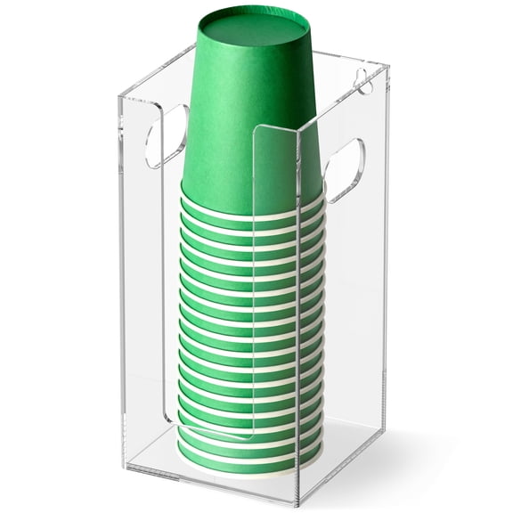 HKJUNFEI Acrylic Coffee Cup Storage Organizer Clear Paper Cup Organizer for Kitchen Coffee Bar Shop Party Supplies