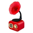 thumbnail image 5 of Jacenvly 2024 New Alarm Clock Radio Retro Bluetooth Gramophone Speaker Portable Mini Retro Wireless Speaker-Sound Pink, 5 of 6